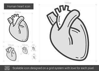 Image showing Human heart line icon.