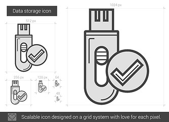 Image showing Data storage line icon.