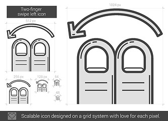 Image showing Two-finger swipe left line icon.