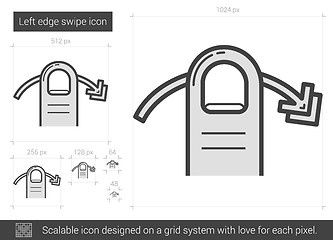 Image showing Left edge swipe line icon.
