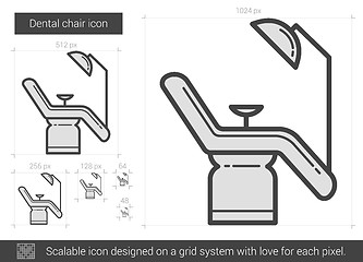 Image showing Dental chair line icon.