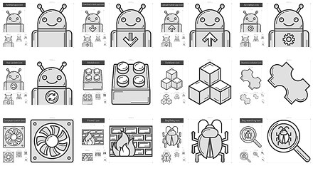 Image showing Programming line icon set.