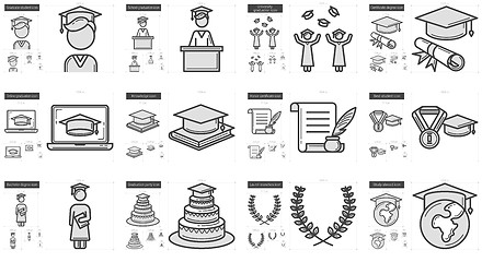 Image showing Education line icon set.