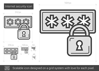 Image showing Internet security line icon.