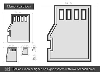 Image showing Memory card line icon.