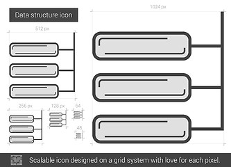 Image showing Data structure line icon.