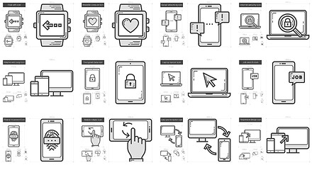 Image showing Mobility line icon set.