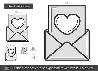 Image showing Read email line icon.