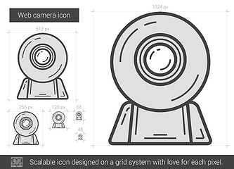 Image showing Web camera line icon.