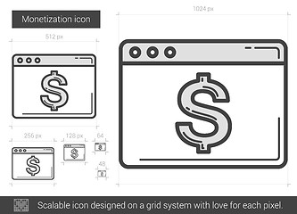 Image showing Monetization line icon.