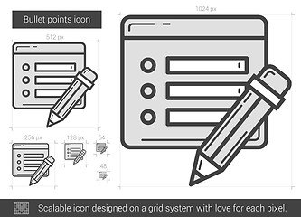 Image showing Bullet points line icon.