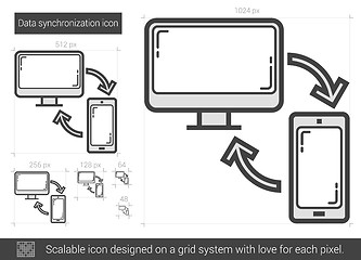 Image showing Data synchronization line icon.