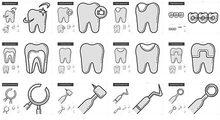 Image showing Stomatology line icon set.