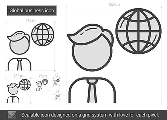 Image showing Global business line icon.