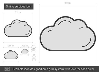 Image showing Online services line icon.