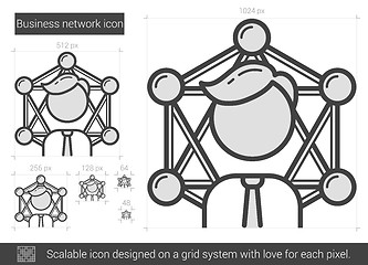 Image showing Business network line icon.