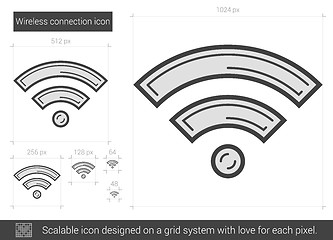 Image showing Wireless connection line icon.