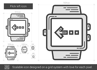 Image showing Flick left line icon.