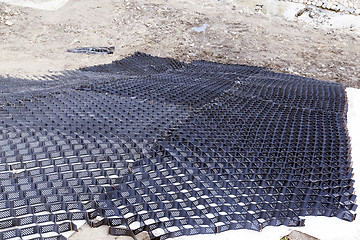 Image showing fence for sand, close-up