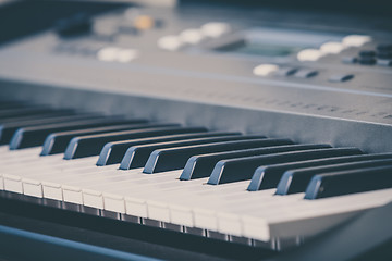 Image showing Electronic musical keyboard synthesizer