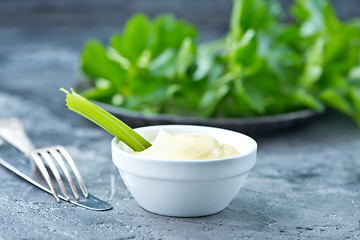 Image showing celery with sauce