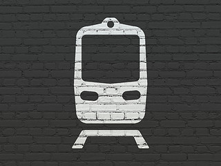 Image showing Travel concept: Train on wall background