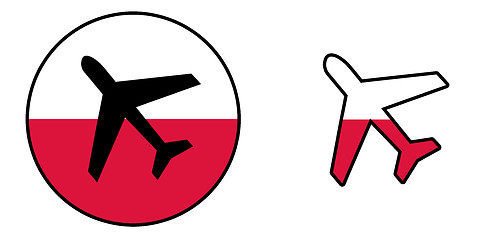 Image showing Nation flag - Airplane isolated - Poland