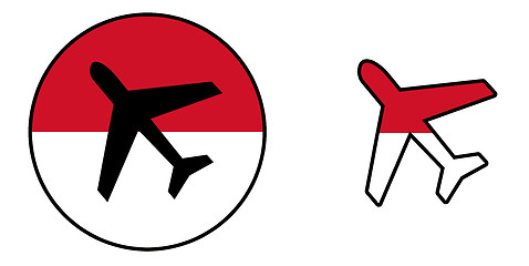 Image showing Nation flag - Airplane isolated - Monaco