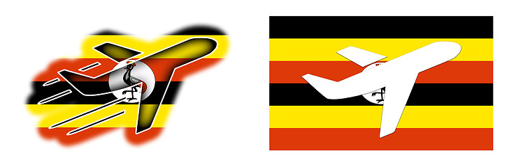 Image showing Nation flag - Airplane isolated - Uganda