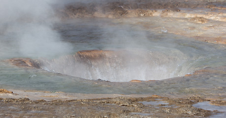 Image showing The famous Strokkur Geyser - Iceland - Close-up