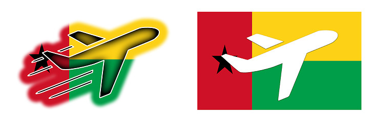 Image showing Nation flag - Airplane isolated - Guinea-Bissau