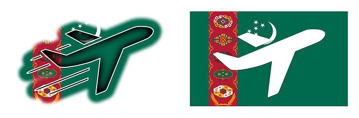 Image showing Nation flag - Airplane isolated - Turkmenistan