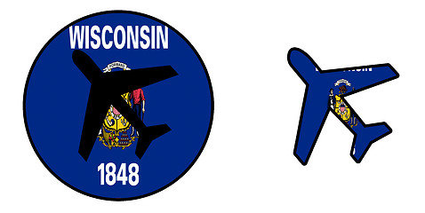 Image showing Nation flag - Airplane isolated - Wisconsin