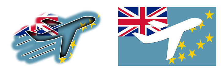 Image showing Nation flag - Airplane isolated - Tuvalu