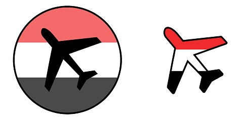 Image showing Nation flag - Airplane isolated - Yemen