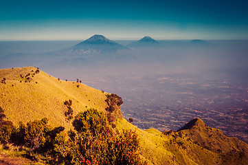 Image showing Mountains in morning fog