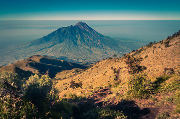 Image showing Mount Merbabu in morning