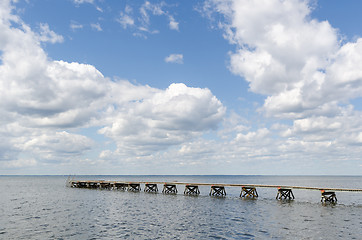 Image showing Wooden bathing pier