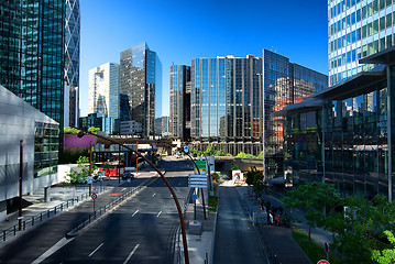 Image showing Skyscrapers and road