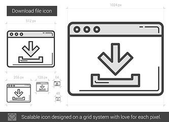 Image showing Download file line icon.