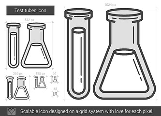 Image showing Test tubes line icon.