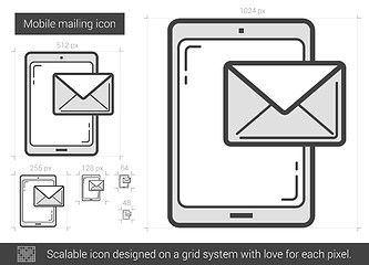 Image showing Mobile mailing line icon.