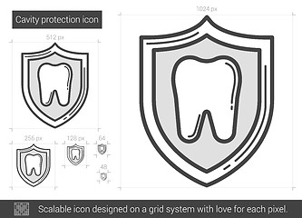 Image showing Cavity protection line icon.