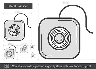 Image showing Dental floss line icon.