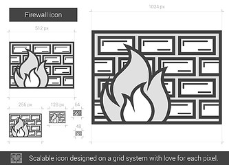 Image showing Firewall line icon.