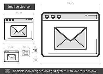 Image showing Email service line icon.