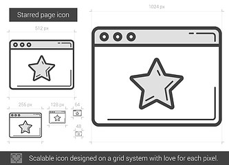 Image showing Starred page line icon.