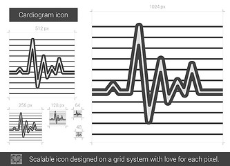 Image showing Cardiogram line icon.