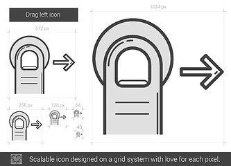 Image showing Drag right line icon.