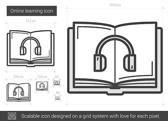 Image showing Online learning line icon.